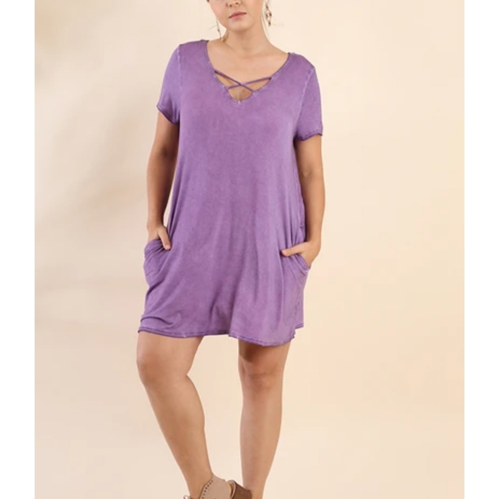 Umgee Purple T-shirt Dress